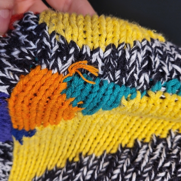 Posh Boy 80s Colorful Geometric Sweater Size Medium - Picture 8 of 10